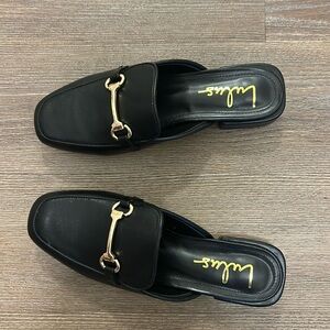 Slip on black dress shoes
